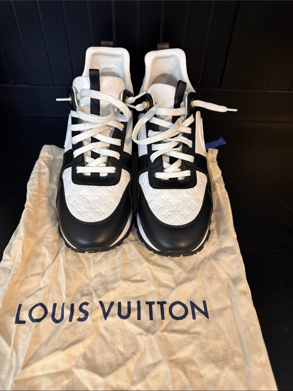 Louis Vuitton Black and White Women's Monogram Runner Sneakers